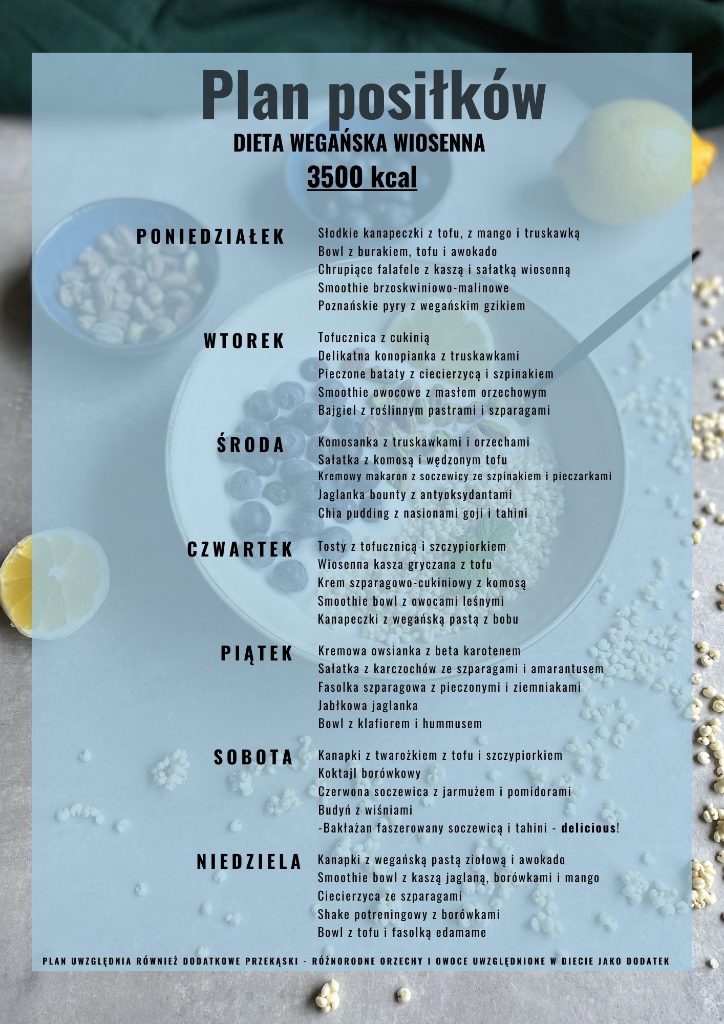 wiosenna wegańska menu