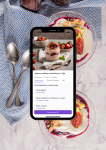 Jaglany pudding truskawkowy z figą