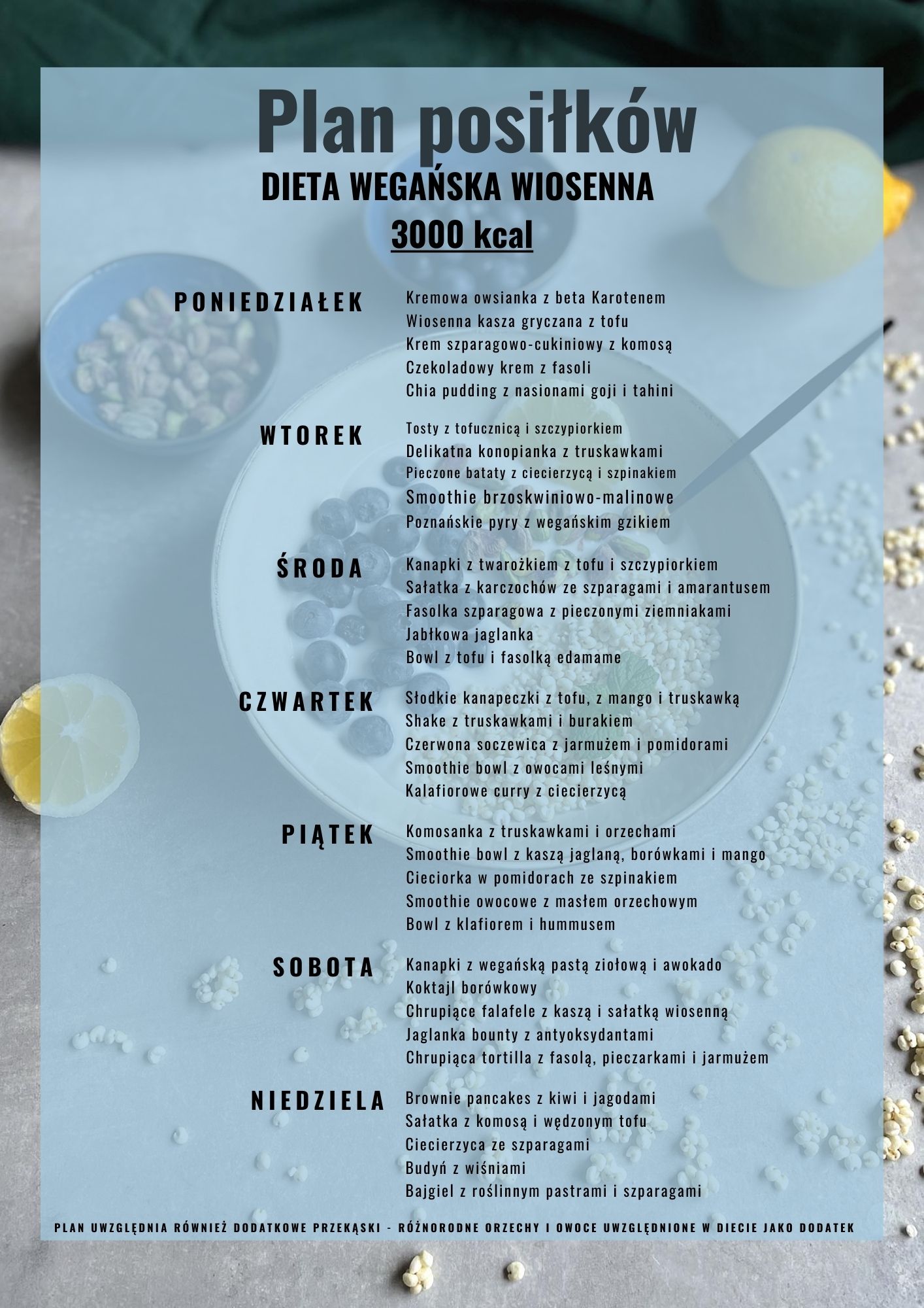 wiosenna wegańska menu