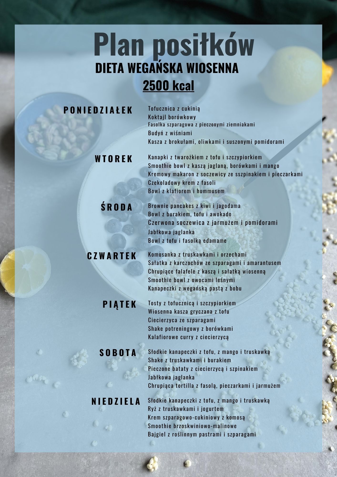 wiosenna wegańska menu