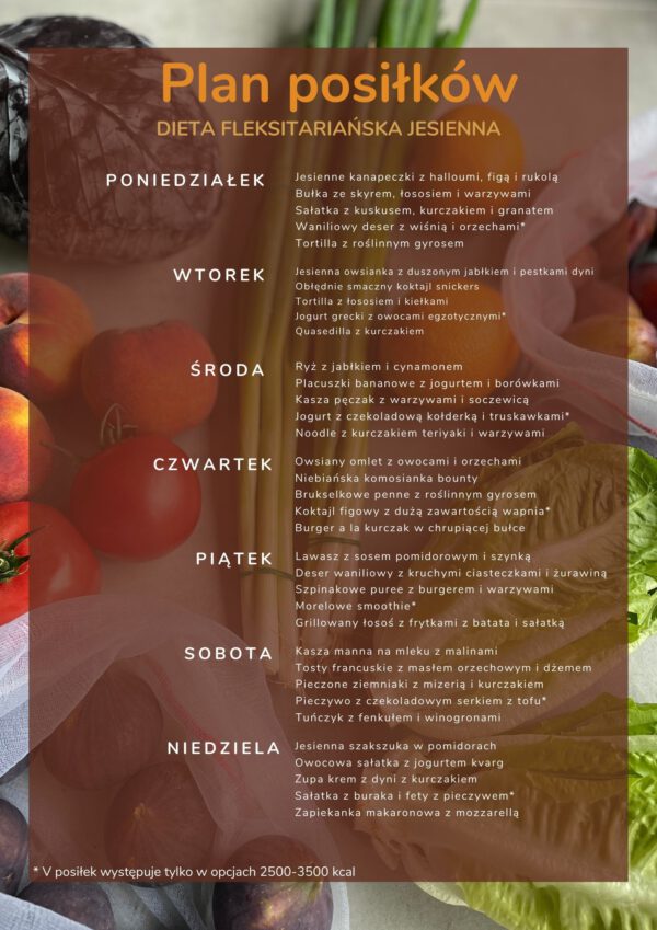 menu dieta fleksitariańska jesienna