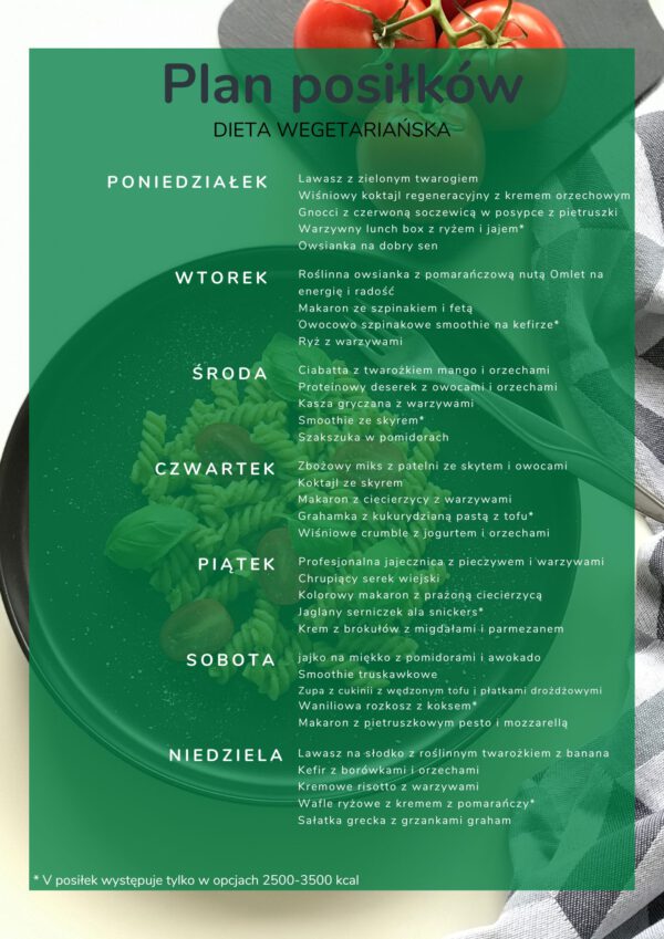 menu wegetariańska całoroczna