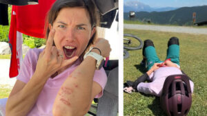 Tak, do zatrzymania się można używać przedramienia zamiast hamulca, ale warto mieć wtedy ochraniacze. Rok później jest i ochrona