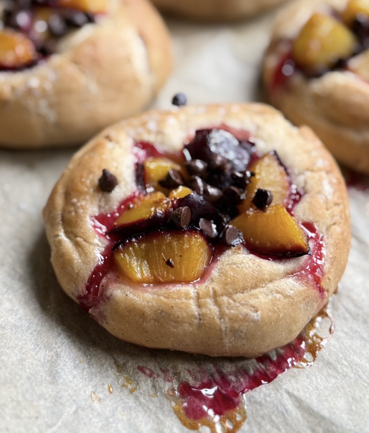 Wegańskie drożdżówki ze śliwką i czekoladą | Paliwo z Roślin